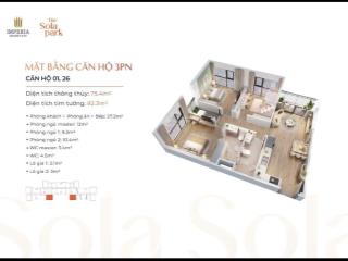 Chỉ 4,7 tỷ gấp 76m tòa g6 sola park , quá rẻ, ban công đông nam mát mẻ, 3n2vs,  0857 165 ***