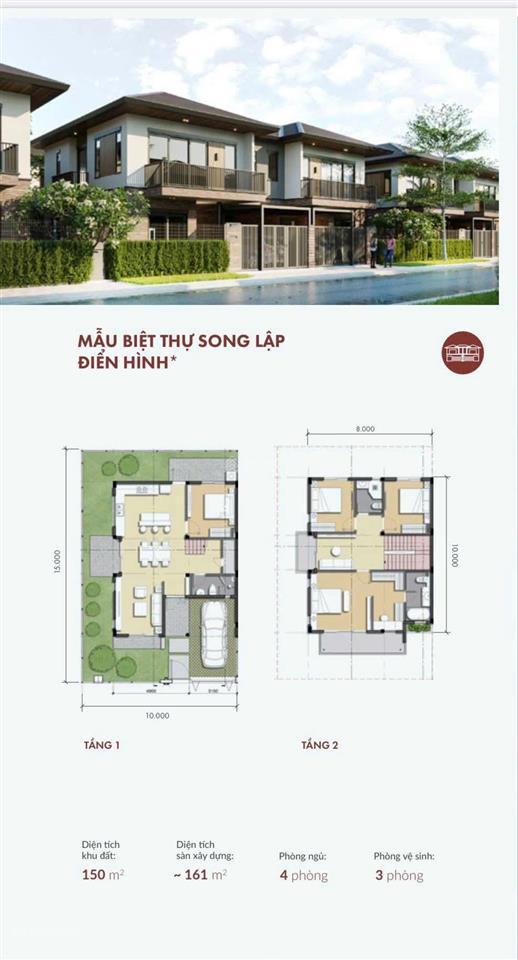 Bán gấp biệt thự song lập waterpoint chỉ 6,5 tỷ