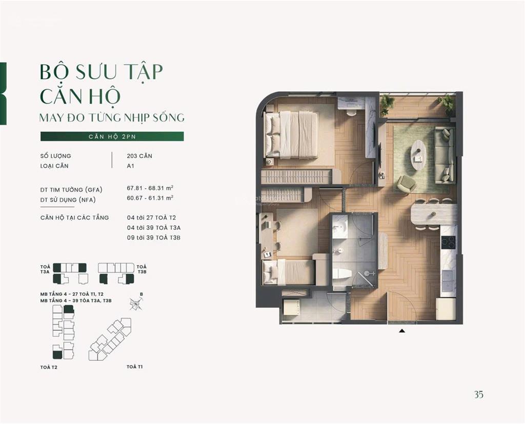 Căn 2pn1wc giá tốt bàn giao full nội thất, 1/2027 nhận nhà ở liền.  0336 673 *** e ngân