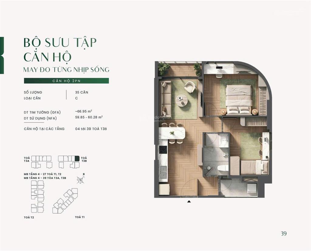 Căn 2pn1wc giá tốt bàn giao full nội thất, 1/2027 nhận nhà ở liền.  0336 673 *** e ngân