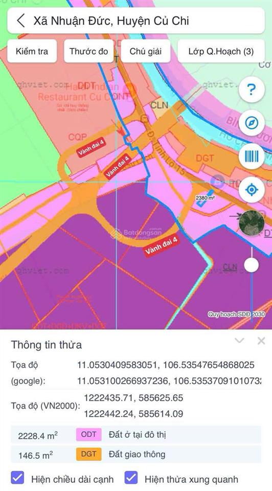 Bán lô đất khu dân cư hiện hữu, xã phú hoà đông, củ chi, tphcm. 535m2, thổ cư 120m2, giá 4tỷ779tr