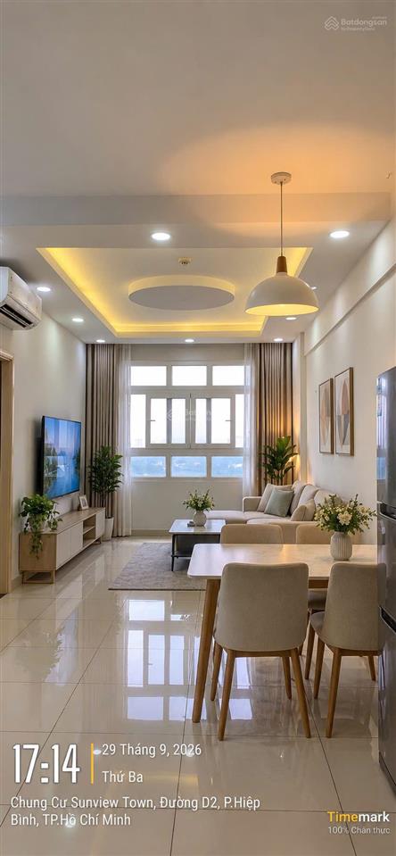 Gần đi nước ngoài cần bán căn hộ sunview town 2pn 2wc 63m² phường hiệp bình thủ đức sổ hồng sẵn