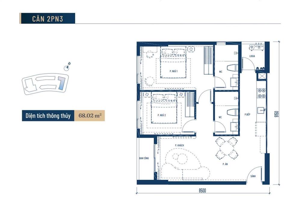 Suất ngoại giao cuối cùng căn hộ 2pn tầng 9 68m2 giá 3,3 tỷ tại dự án meypearl harmony phú quốc