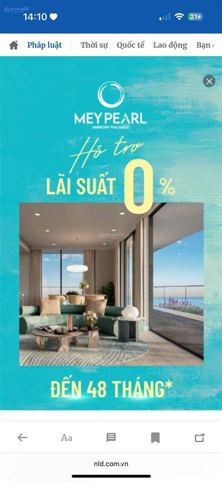 Suất ngoại giao cuối cùng căn hộ 2pn tầng 9 68m2 giá 3,3 tỷ tại dự án meypearl harmony phú quốc
