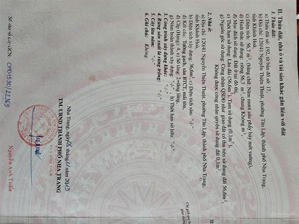 Bđs thông tin chi tiết về căn nhà