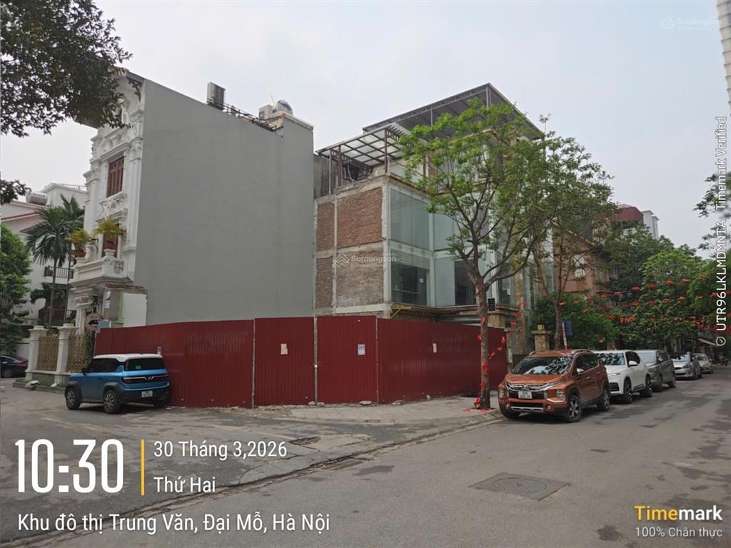 Cần bán gấp 123.5m2 đất biệt thự lô góc khu đô thị trung văn đường rộng thông thoáng