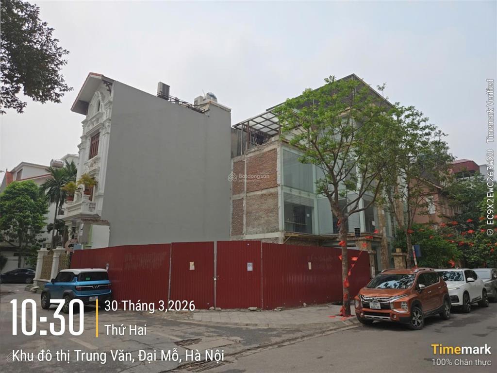 Cần bán gấp 123.5m2 đất biệt thự lô góc khu đô thị trung văn đường rộng thông thoáng