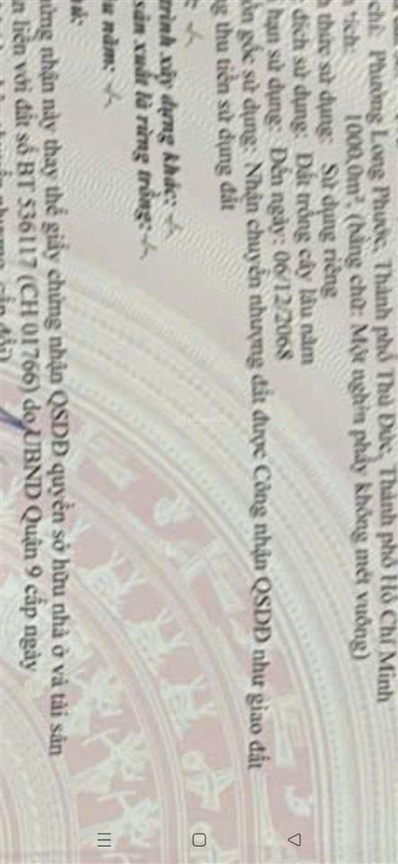 Đất nghĩ dưỡng đường số 5 long phước, gần vinhomes q9. đối diện aquasyty đảo phượng hoàng. 17tr/m