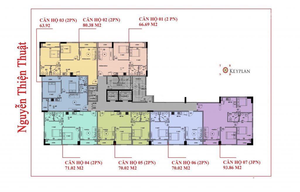 Cho thuê 2pn 2wc tecco central home, 14 triệu, 72m2, tại bình thạnh, hcm