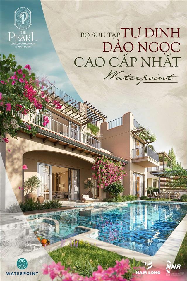 Biệt thự đảo 4 mặt sân vườn the pearl kđt waterpoint 256m2 1 trệt 2 lầu. chỉ 5 tỷ đến khi nhận nhà