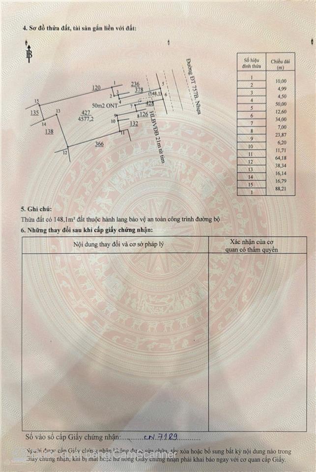 Bán 27m đất mặt tiền đt 757b chợ tân thành , bù đốp , bình phước