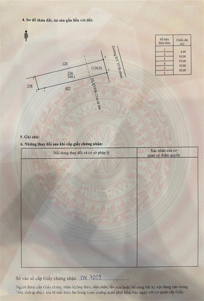 Bán 27m đất mặt tiền đt 757b chợ tân thành , bù đốp , bình phước
