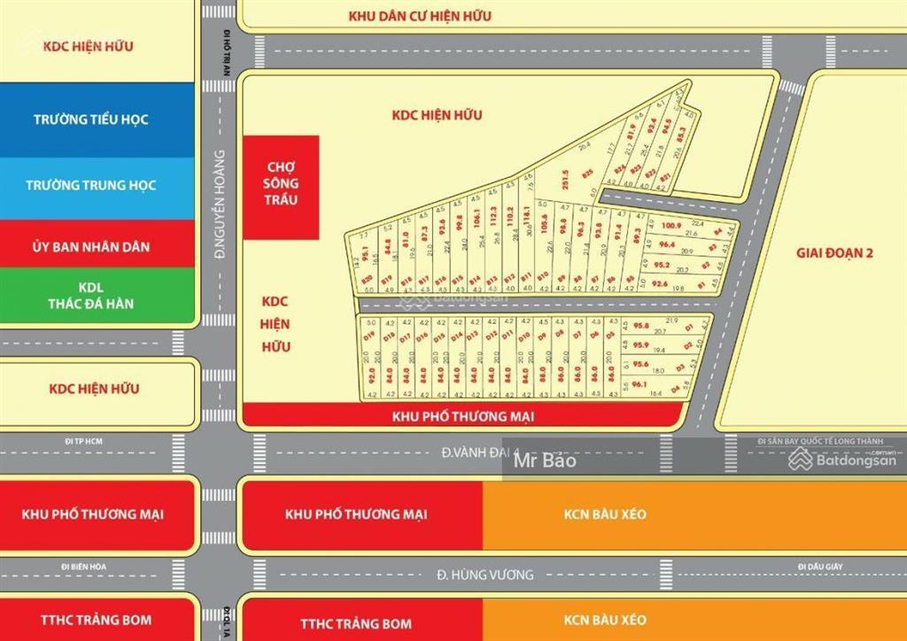 Chính chủ cần bán lô đất đẹp vuông vức 100m2 ngay chợ sông trầu,  0903 421 ***