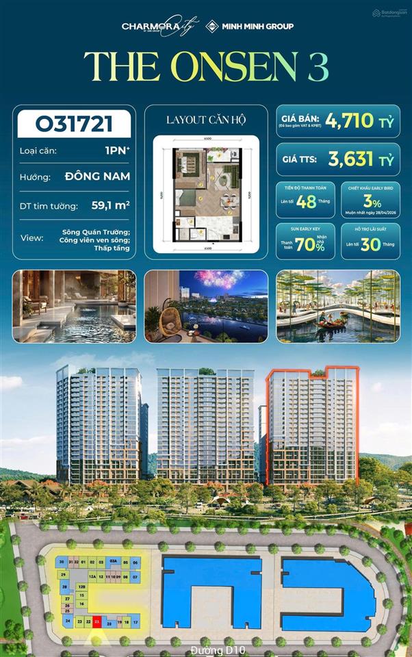 Căn hộ cao cấp với dòng khoáng nóng 42c chỉ 4,71 tỷ