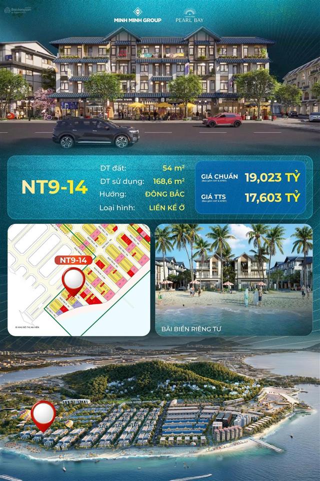 Liền kề sở hữu lâu dài ngay mặt biển, diện tích sử dụng 168,6 m2 với giá 17,603 tỷ tại nha trang