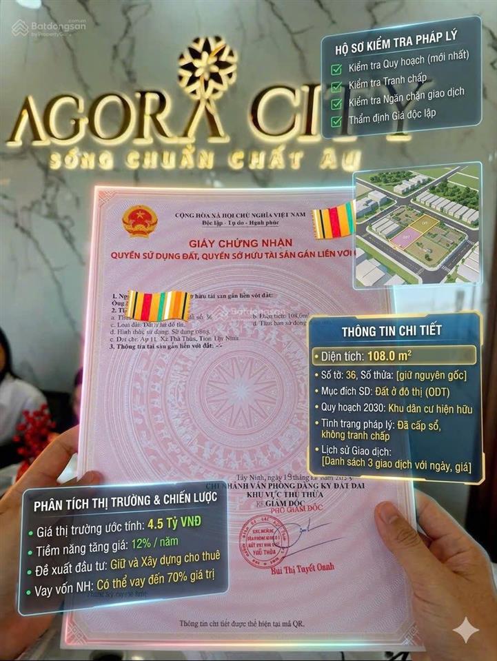Đất nền dự án agora city, thủ thừa, tây ninh.
