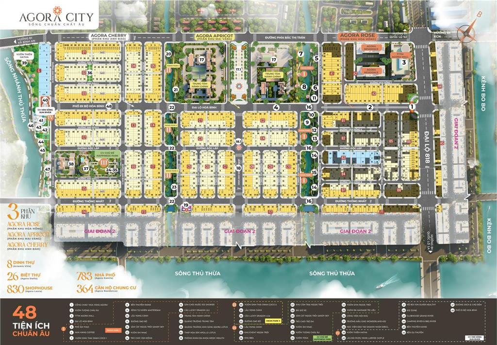 Bán đất nền dự án agora thủ thừa, ô đối diện coop mart mặt đường lớn, ngay gần kcn mới