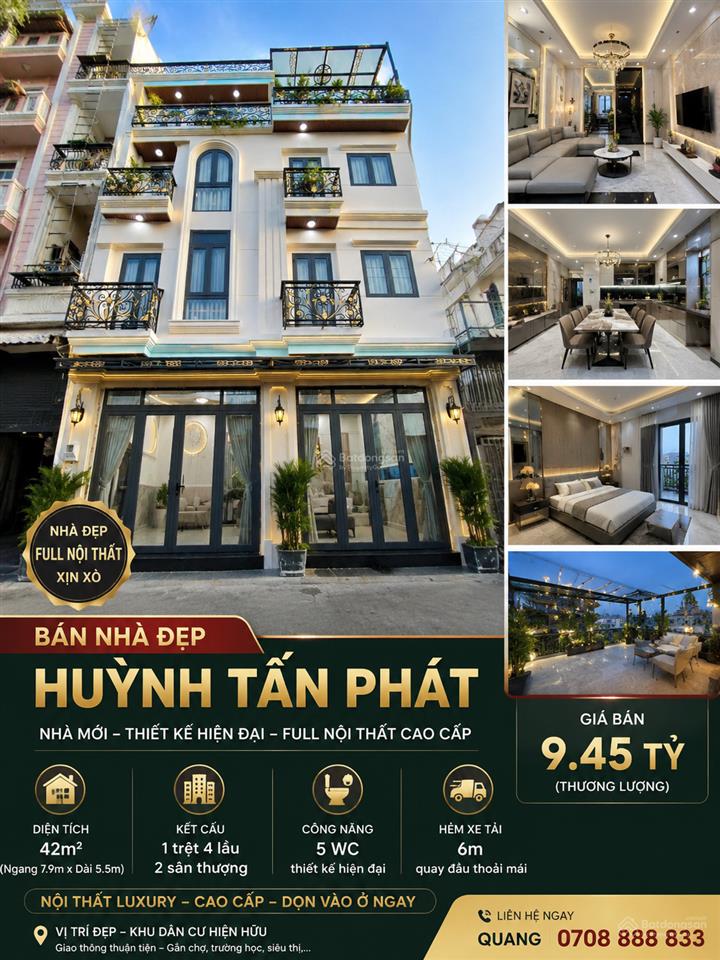 Hot! nhà đẹp đường huỳnh tấn phát ngang khủng 7.9m hẻm xe tải 6m