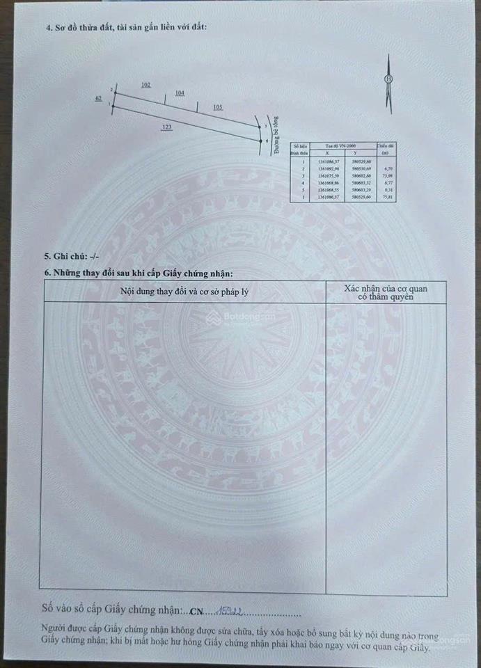 Bán lô đất dt 500m2, tại xã diên lâm, diên khánh, khánh hòa