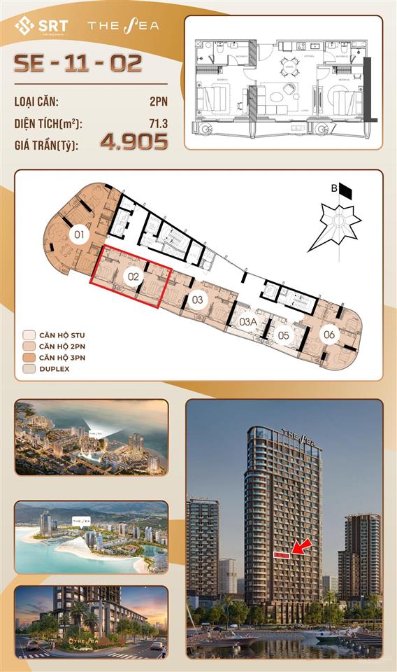 Giảm ngay 700 củ  siêu phẩm 2pn the sea tầng 11, ck 15%, miễn lãi trong 2 năm đầu tiên $$$