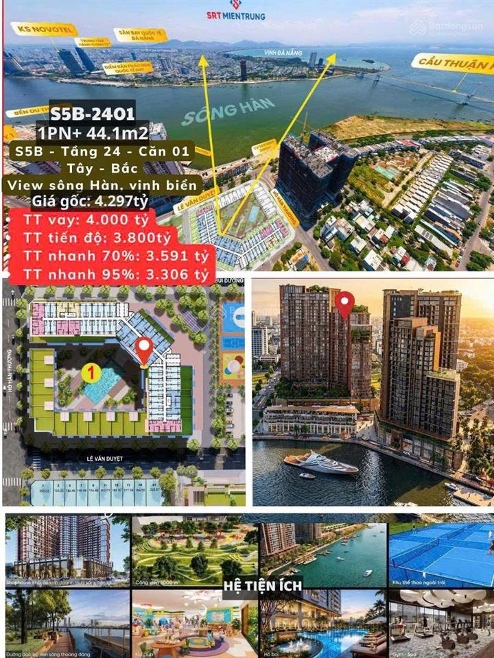 Căn hộ 1pn + view sông hàn  thiết kế đột phá & tối ưu không gian