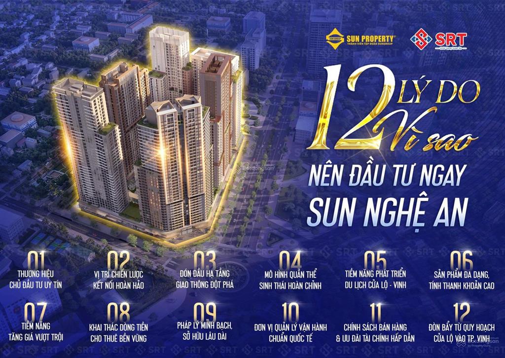 Nhận booking sun nghệ an tổ hợp nhà ở, thương mại & dịch vụ trường vinh.