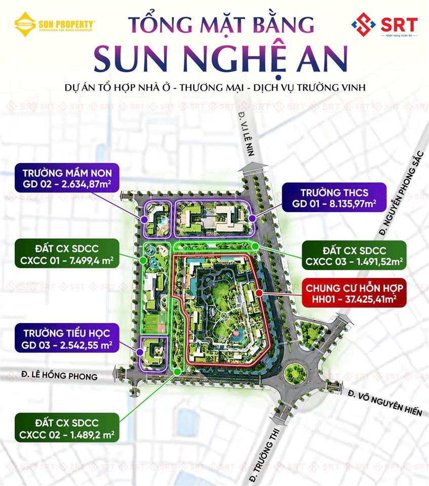 Nhận booking sun nghệ an tổ hợp nhà ở, thương mại & dịch vụ trường vinh.