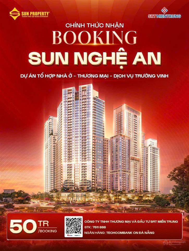Nhận booking sun nghệ an tổ hợp nhà ở, thương mại & dịch vụ trường vinh.