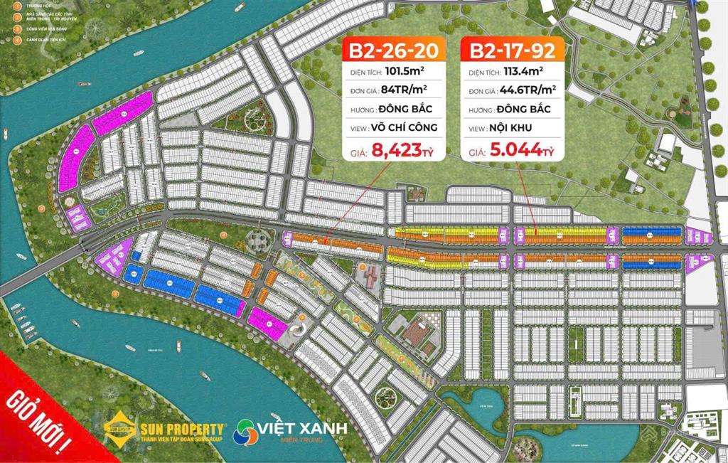 Hàng hot võ chí công! chốt ngay 2 lô đất nền sun group mặt tiền võ chí công