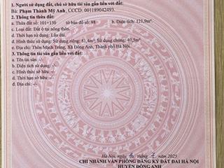 Bán đất 81,4m2 tặng ngõ 40 m2 xe ô tô vào tận cửa