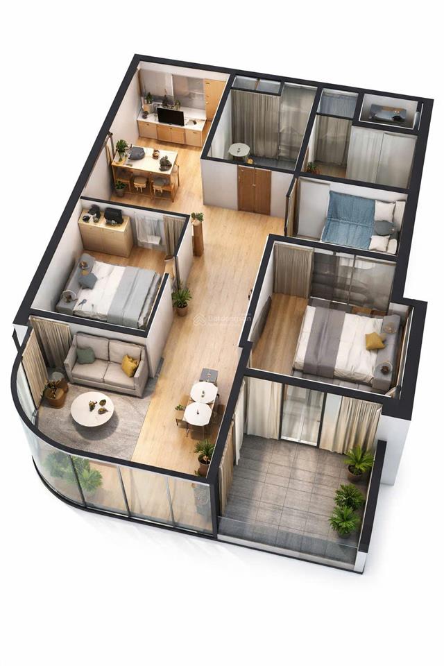 Bán căn hộ sân vườn giá mềm nhất dự án chung cư tại fours tower, 4,6 tỷ, 65m2 + 16m2 sân vườn.