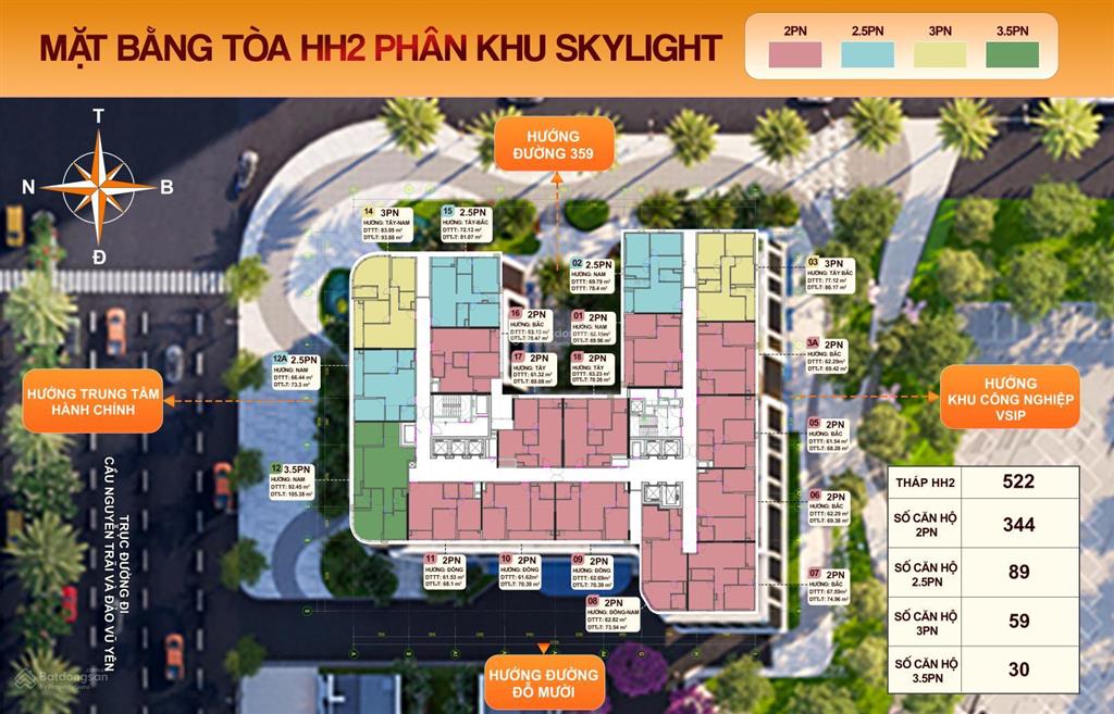 Quỹ căn hh2  hoàng huy new city