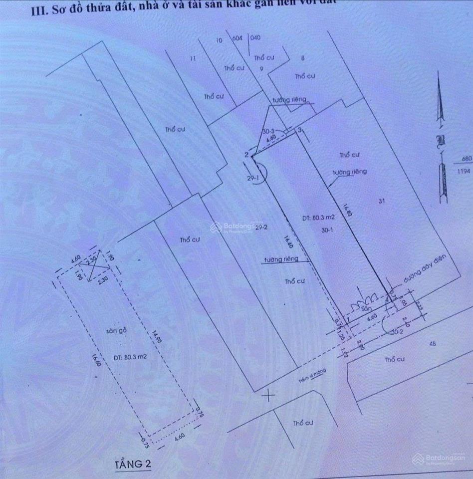 Bán nhà cấp 2, 1 trệt 1 lầu, diện tích đất trên sổ 80m2. ngang 4.8m, đất vuông