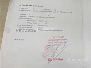 Bán đất trung tâm thị trấn hòa thành, tây ninh