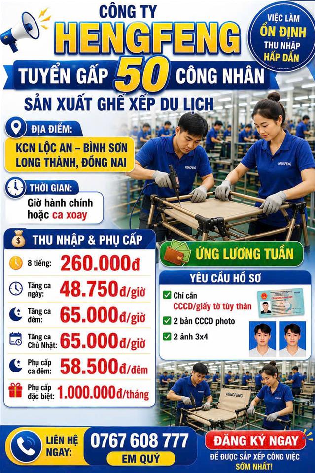 Tuyển Lao Động Nam/ Nữ TUỔI TỪ 18 Đến 50 Thu nhập 10 ĐẾN 14Triệu Tháng - Chỉ Cần CCCD &