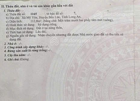 Chính chủ cần bán đất thổ cư tại xã mỹ yên, bến lức, long an