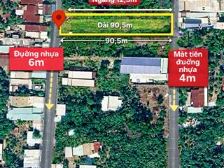 Bán đất 2 mặt tiền đường nhựa 6m, gần chợ hoàng gia 12,5x90,5m giá tốt còn thương lượng