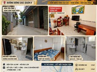 Bán nhà bông sao 64m nở hậu vừa ở vừa có thu nhập chỉ 4.7 tỷ đường bông sao, quận 8
