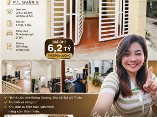Nhà phạm thế hiển phường 1, quận 8 | 54m | 3 pn | chỉ 6,2 tỷ bạn đang tìm một căn nhà ở khu