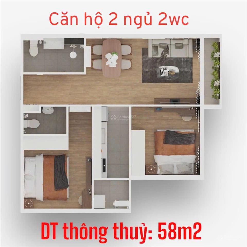 Bán cc view đẹp tại solrise nhơn phú, 822 triệu vnd, 58 m2