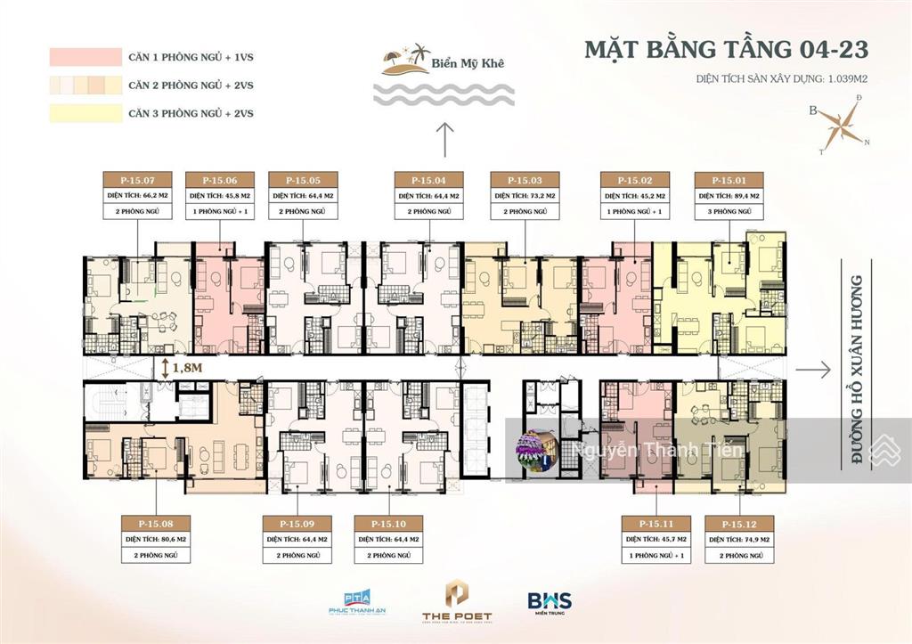 Bán căn 1pn+ view biển mỹ khê đà nẵng  sổ lâu dài