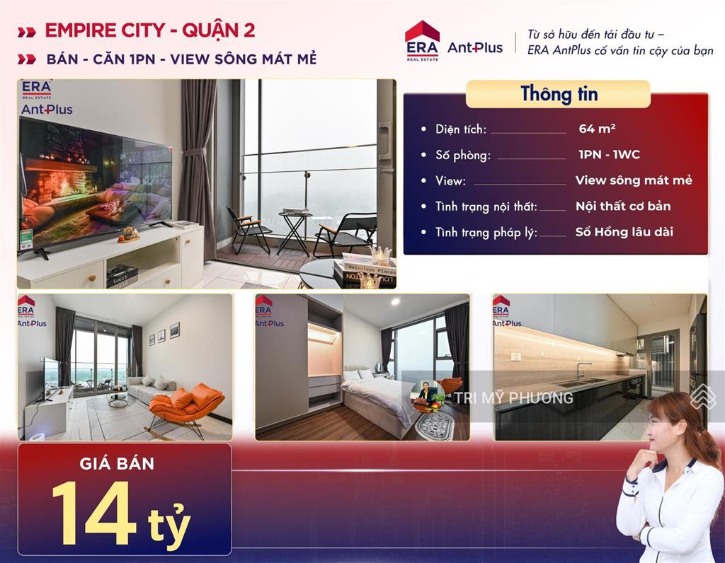 Empire city  bán căn 1pn + đang có sẵn dòng tiền hđ thuê + view sông thoáng mát được săn đón nhất