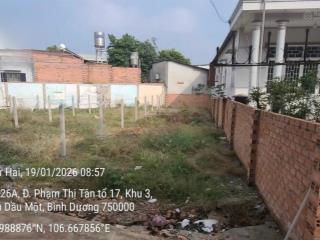 Bán đất tại phạm thị tân, hiệp thành, thủ dầu một, 5,4 tỷ, 125m2 chính chủ, đẹp, nhiều tiện ích