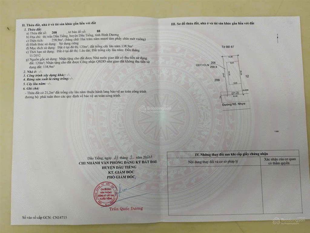 Đất bán, khu phân lô biệt thự công ty cao su dầu tiếng