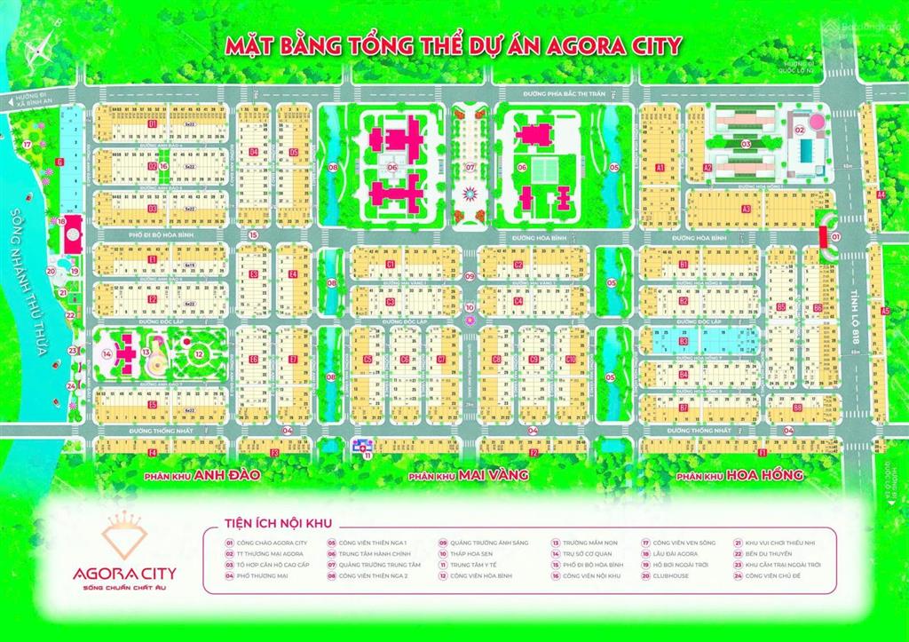 Bán đất nền dự án agora city, 1,98 tỷ, 108m2, đẹp, nhiều tiện ícch tại đường 818, thị trấn thủ thừa