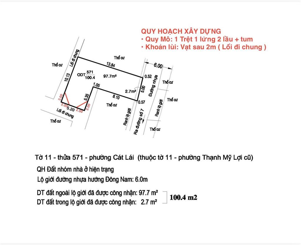 Bán lô đất ngang 5m, nở hậu chữ l