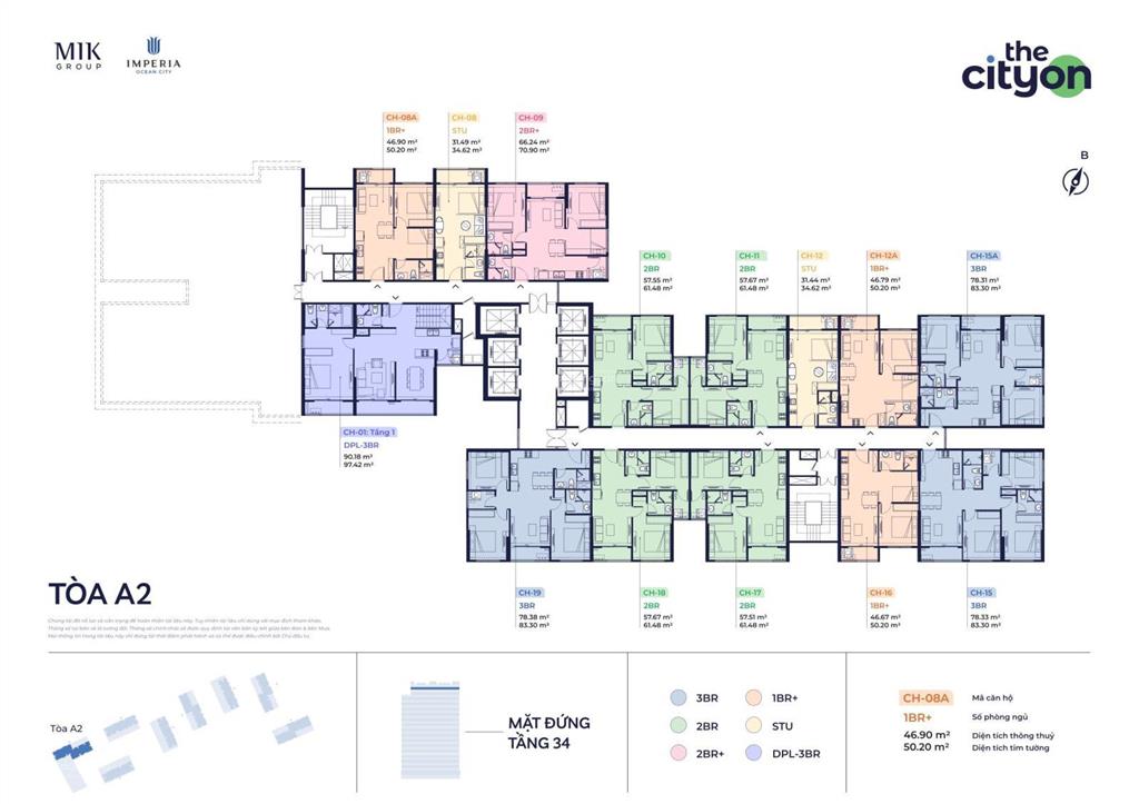 Giá chung cư the cityon ở vinhomes ocean park 3 giá chỉ từ 50tr/m2. chính thức nhận booking tòa a2