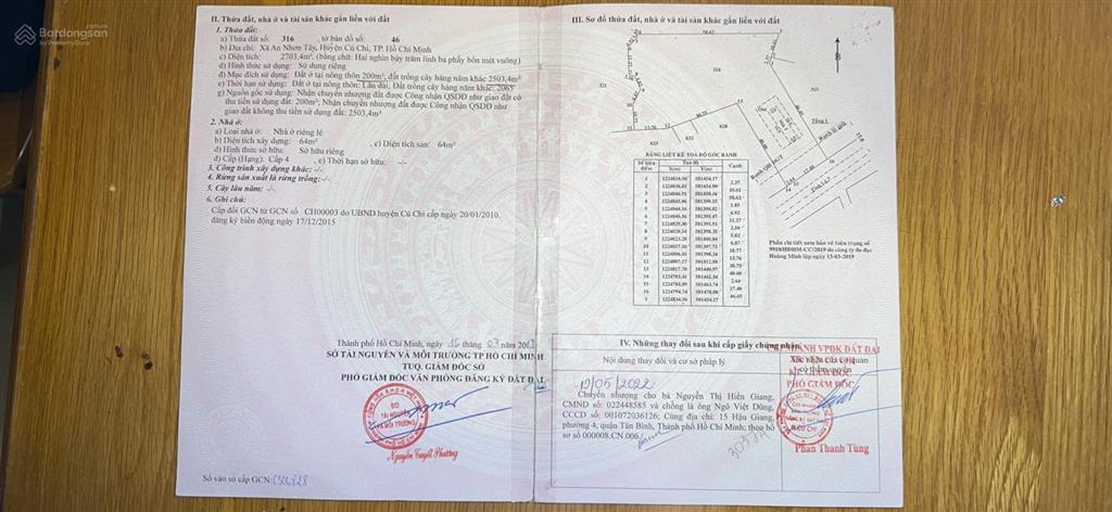 Chính chủ gửi bán đất mt tl7 an nhơn tây củ chi