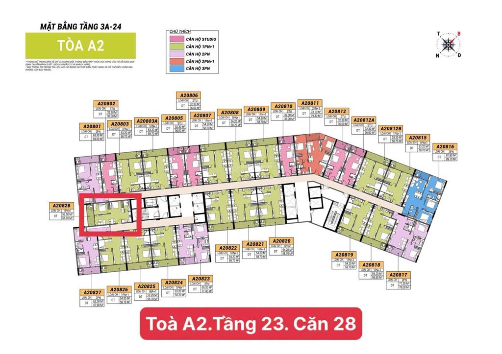 Căn 1pn+ 54m2 giá bằng studio tốt nhất cora tower đà nẵng