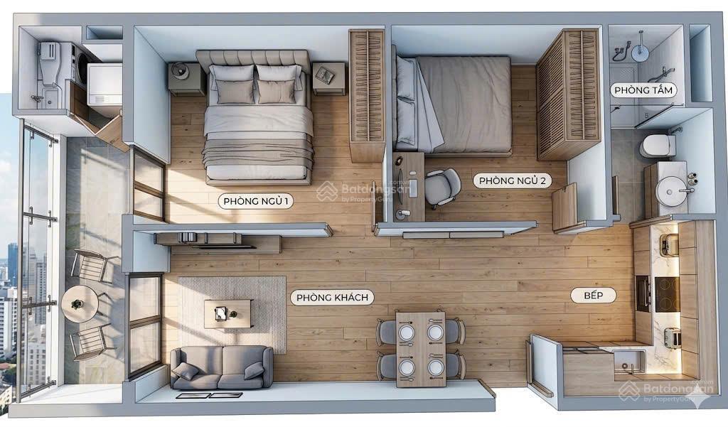 Căn 1pn+ 54m2 giá bằng studio tốt nhất cora tower đà nẵng